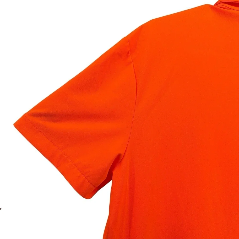 Polo Ralph Lauren Orange Short Sleeve Polo Shirt Men's Large Blue Logo